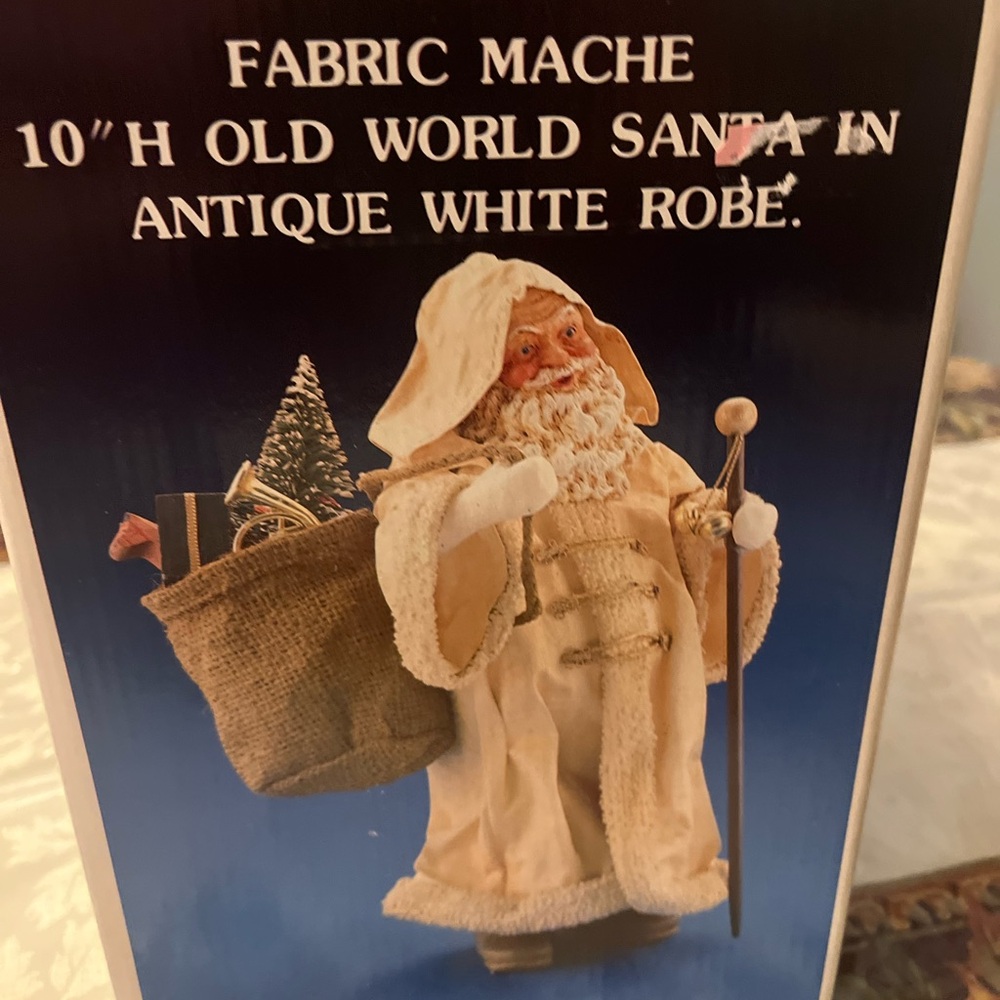 10 inch Fabric Mache Old World Santa